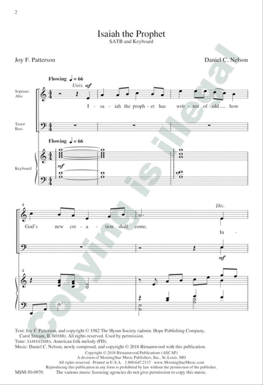 Isaiah the Prophet 4-Part scores gallery preview page 2