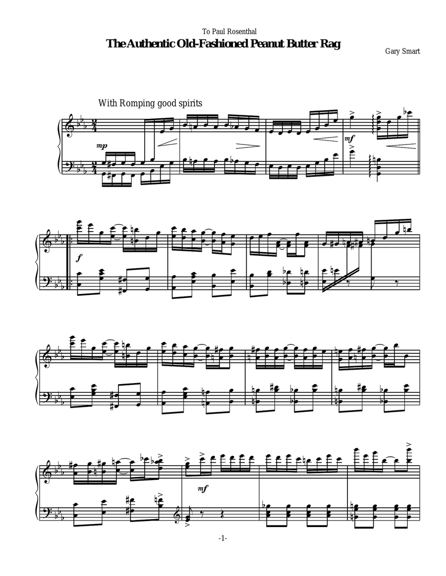 The Peanut Butter Rag Piano Solo scores gallery preview page 1