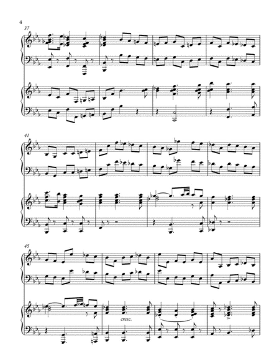 Sketch #1 (from Sketches for Pedal Piano) 2 Pianos, 4-Hands scores gallery preview page 4