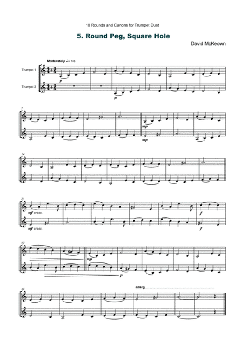 10 Rounds and Canons for Trumpet Duet