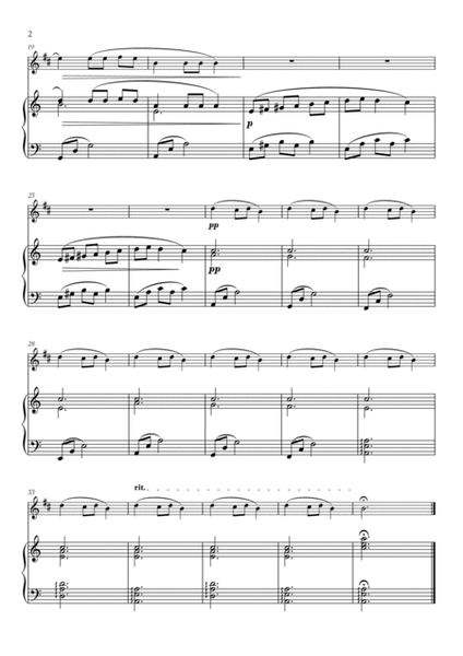 Carol of the Bells (Very Easy/Beginner) - A minor (for Trumpet and Piano) image number null