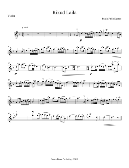 Rikud Laila (violin solo part) image number null