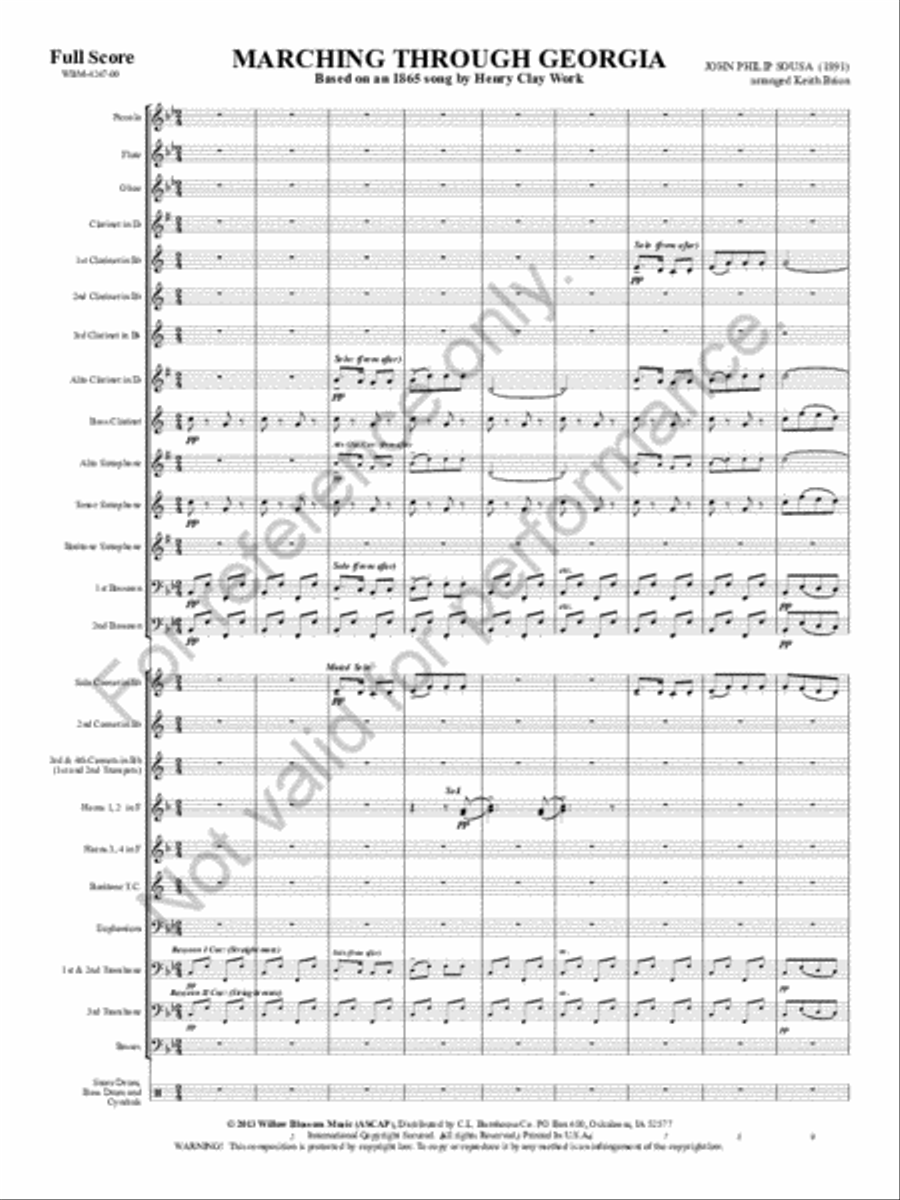 Marching Through Georgia Marching Through Georgia Concert Band scores gallery preview page 2