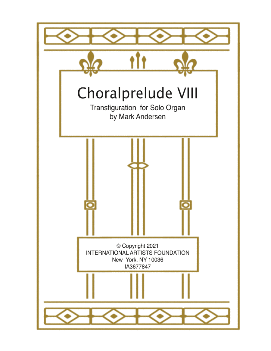 Choralprelude VIII Transfiguration for Solo Organ Organ Solo scores gallery preview page 1