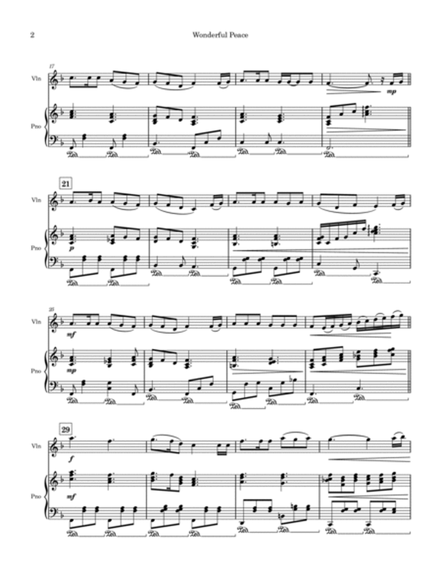 Wonderful Peace - Violin & Piano Accompaniment image number null