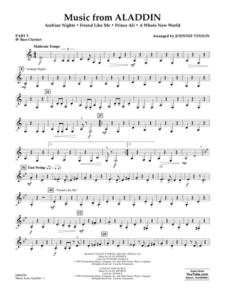 Book cover for Music from Aladdin (arr. Johnnie Vinson) - Pt.5 - Bb Bass Clarinet