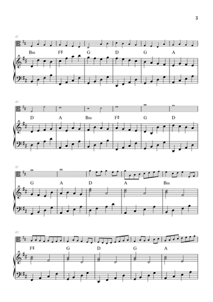 Pachelbel Canon in D • viola sheet music with piano accompaniment and chords image number null