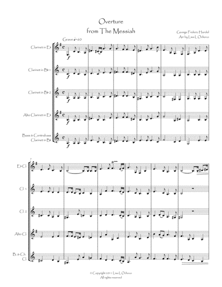 Overture from The Messiah for Clarinet Choir image number null