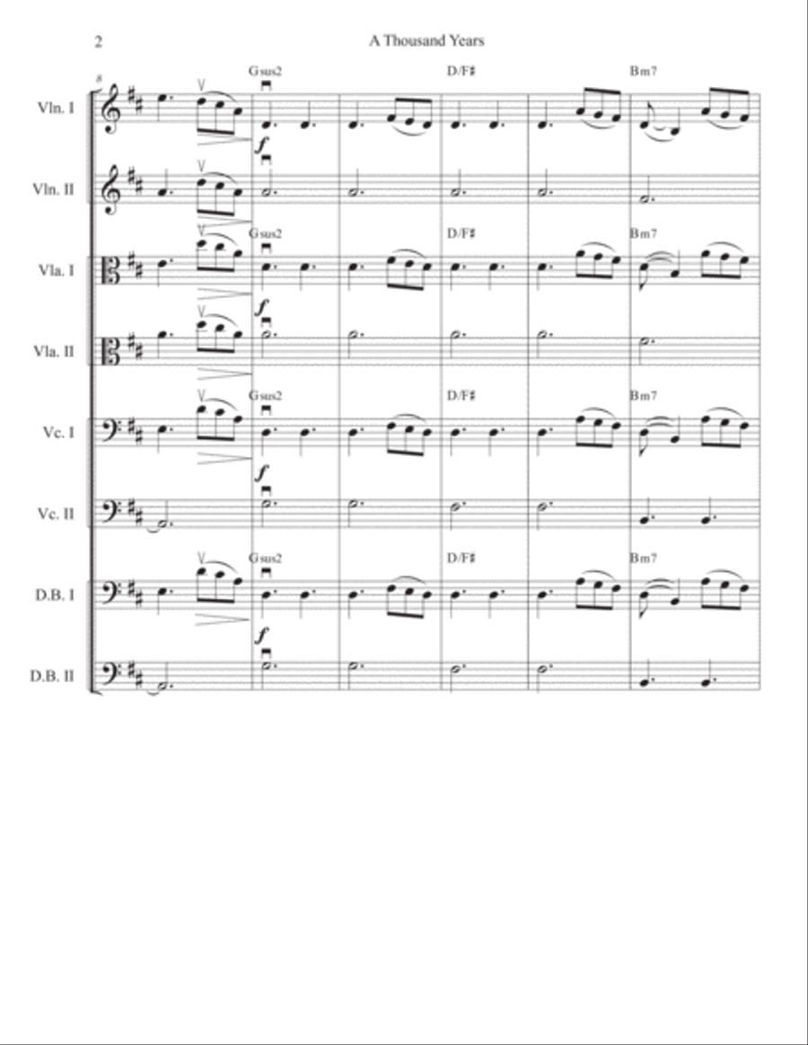 A Thousand Years Cello scores gallery preview page 2