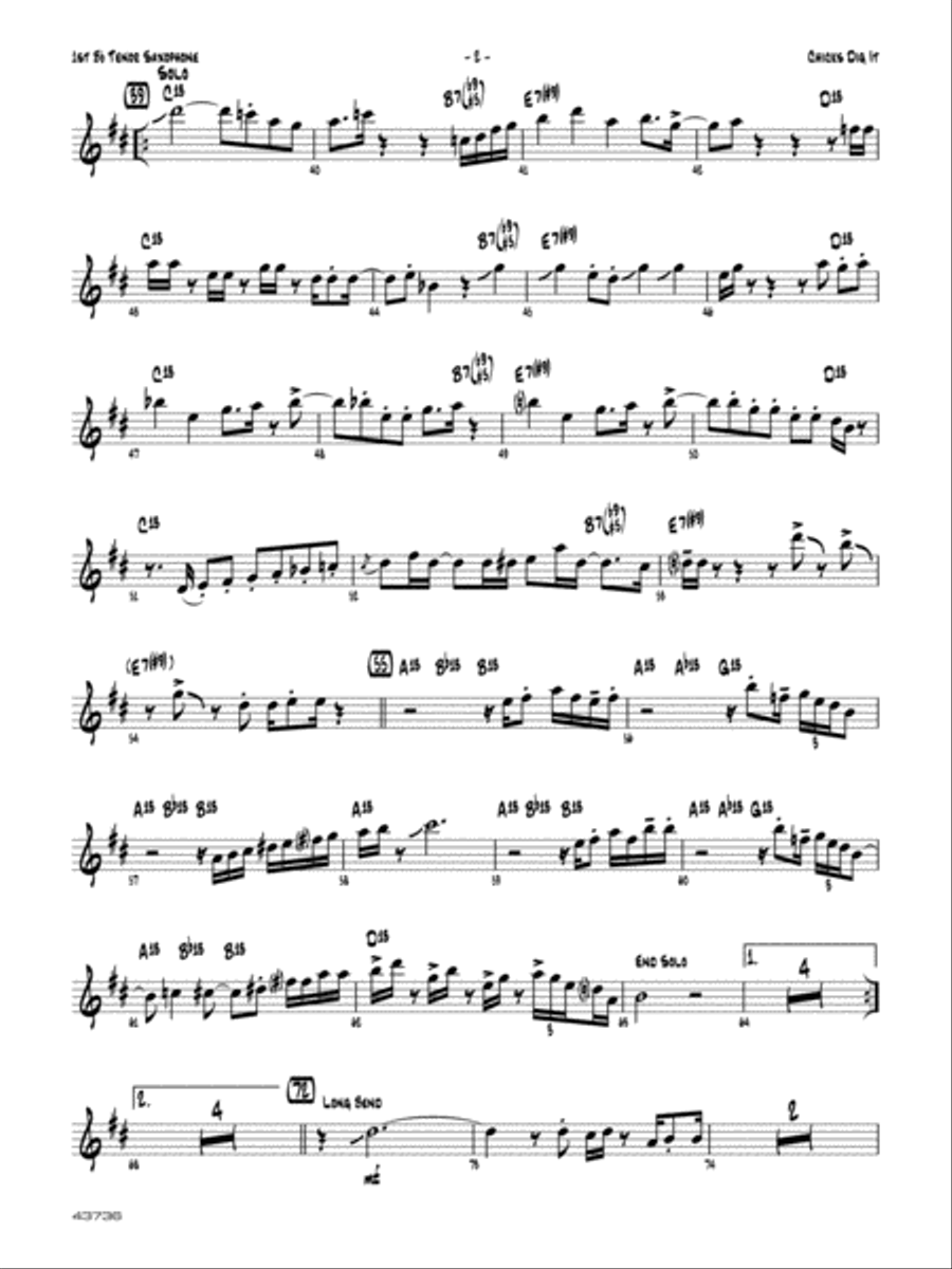 Chicks Dig It: B-flat Tenor Saxophone Jazz Ensemble scores gallery preview page 2