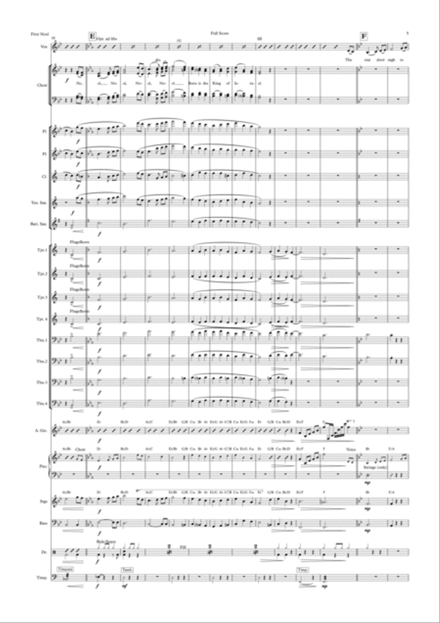 The First Noel Female Vocal, Choir and Big Band. Key of Bb Choir scores gallery preview page 5