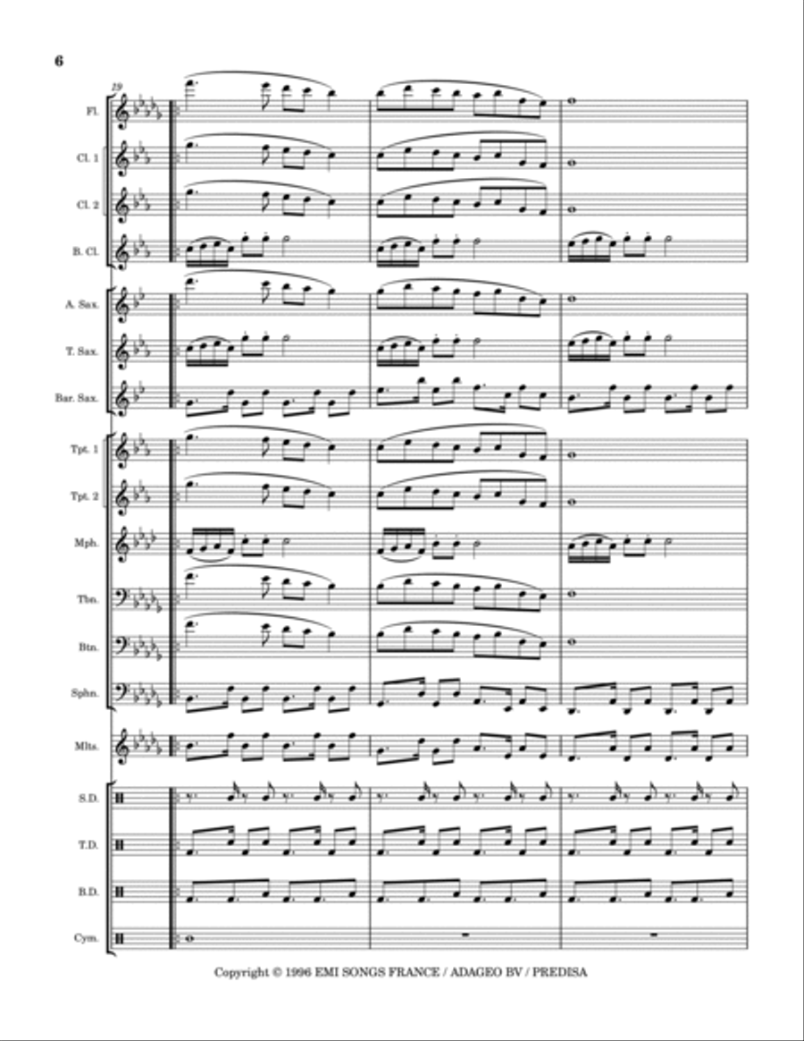 Llorando Se Fue Marching Band scores gallery preview page 6