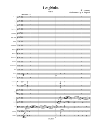Sergei Lyapunov - "Lesghinka", Op. 11, Orchestrated by Arkady Leytush - Score Only