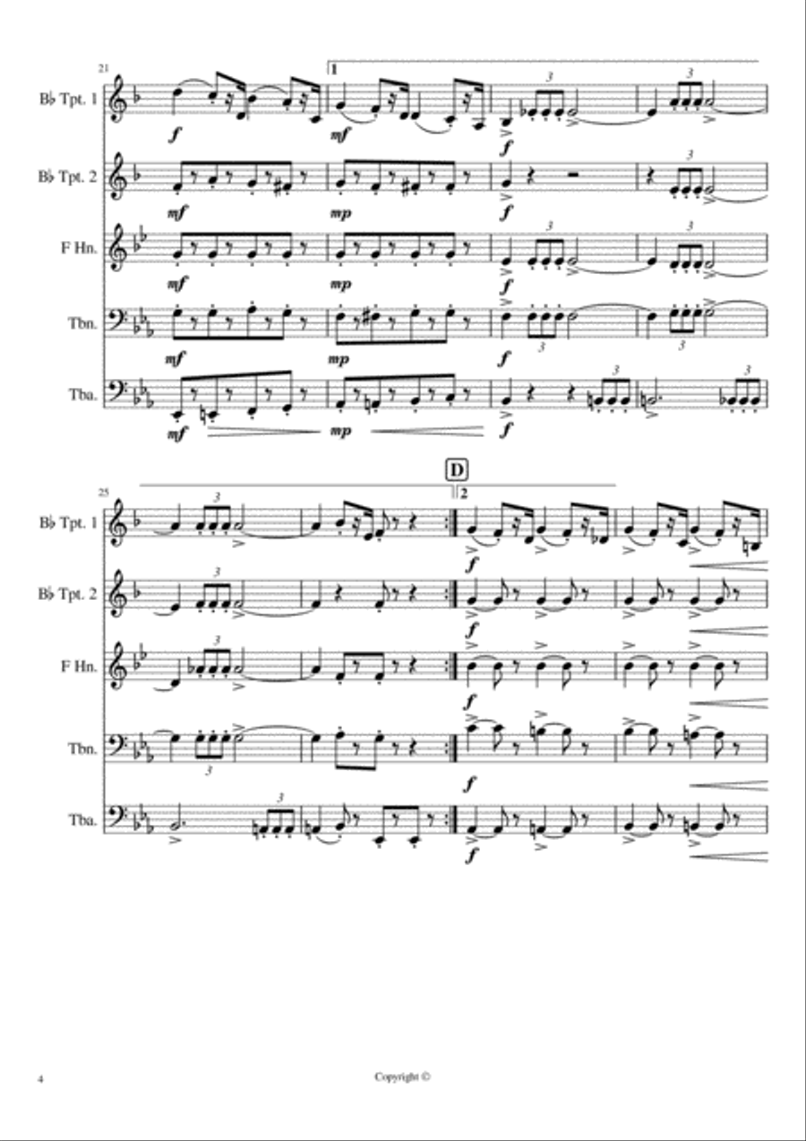 March from Symphony no. 6 Pathétique, Op. 74 - PI Tchaikovsky Brass Ensemble scores gallery preview page 4