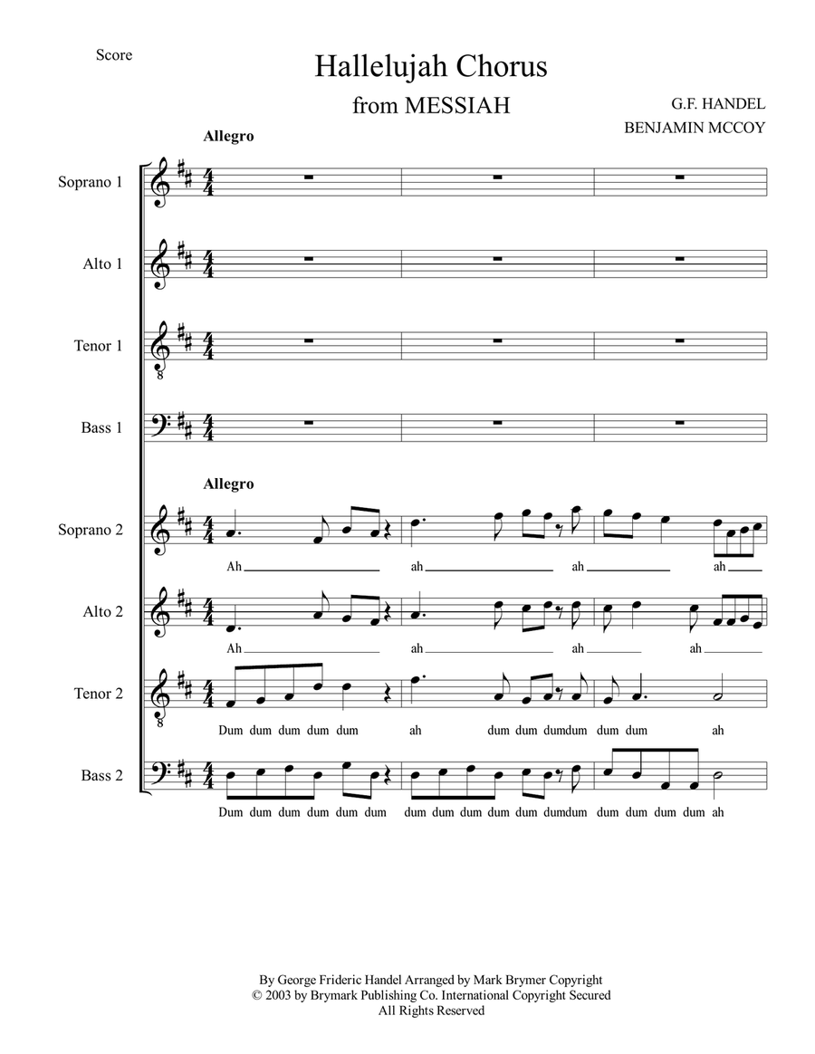 Hallelujah Chorus - Acapella Divisi scores gallery preview page 1