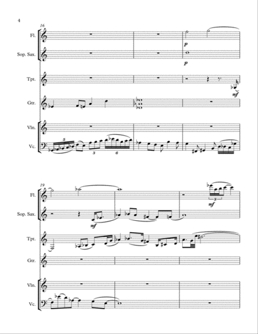 Etude for Six Flute scores gallery preview page 5