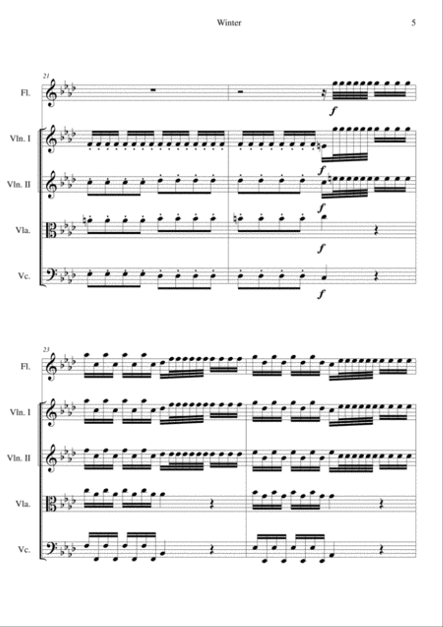 The Four Seasons - Winter 1st Movement Cello scores gallery preview page 5