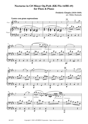 Nocturne in C# Minor Op.Poth (KK IVa-11/BI-49) for Flute & Piano