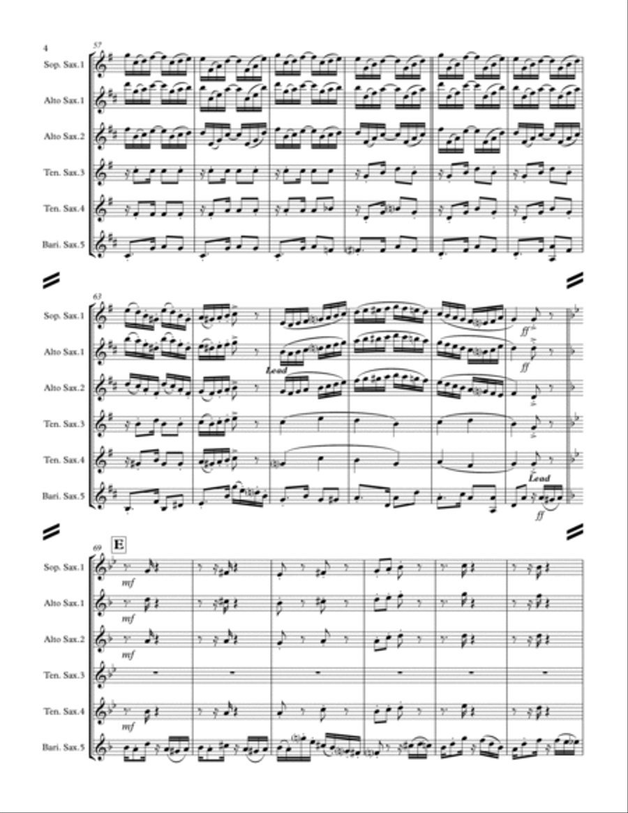 Tico-Tico no fubá (for Saxophone Quintet SATTB or AATTB) Saxophone Quintet scores gallery preview page 5