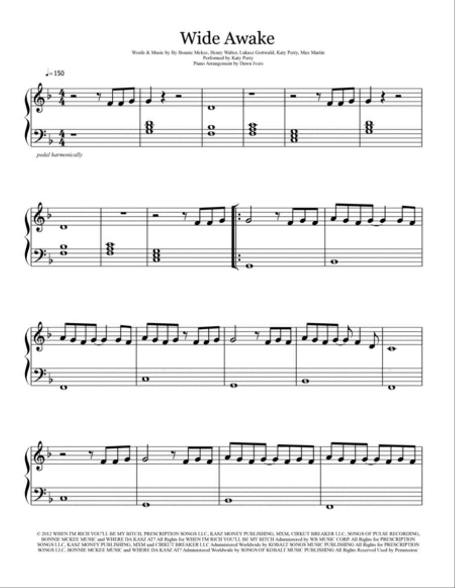 Wide Awake Easy Piano scores gallery preview page 2