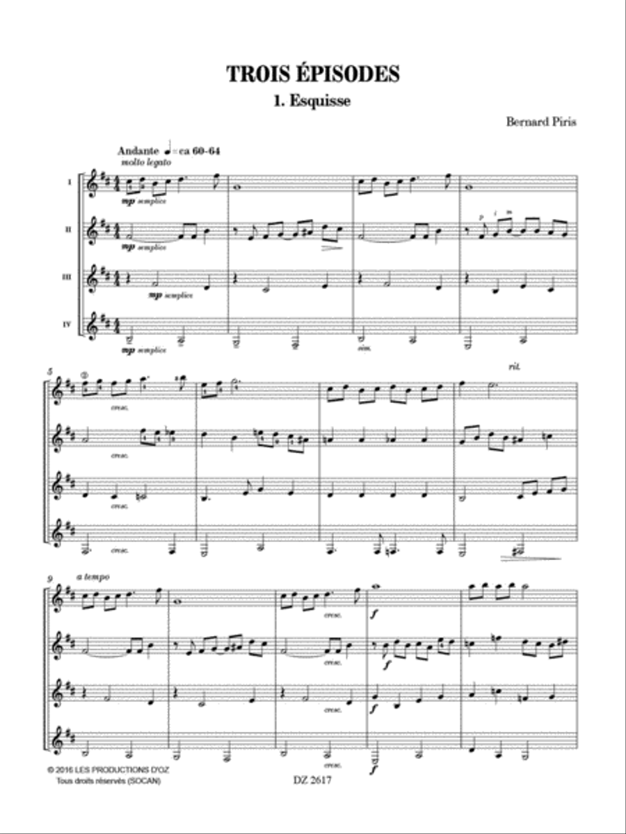 Trois Épisodes - Esquisse Guitar Ensemble scores gallery preview page 2
