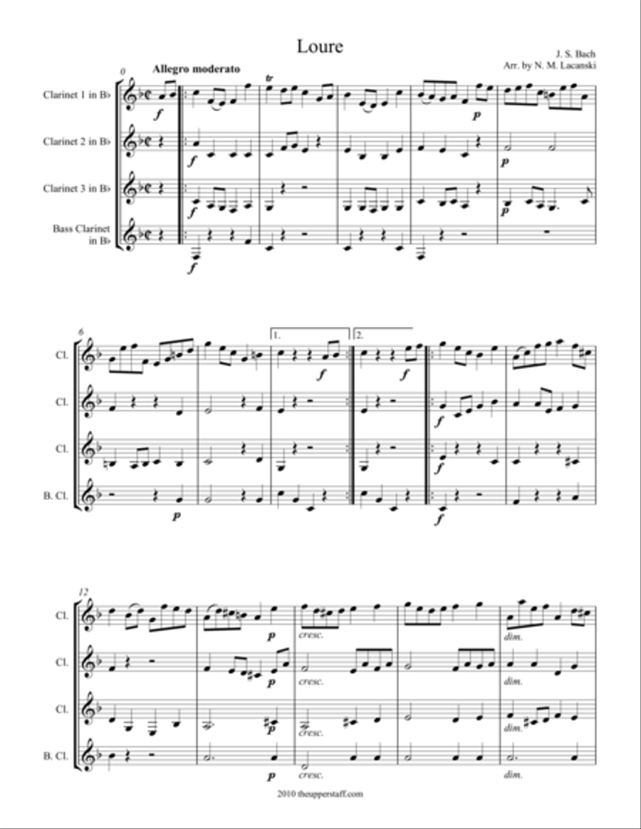 Loure Loure Woodwind Quartet scores gallery preview page 1