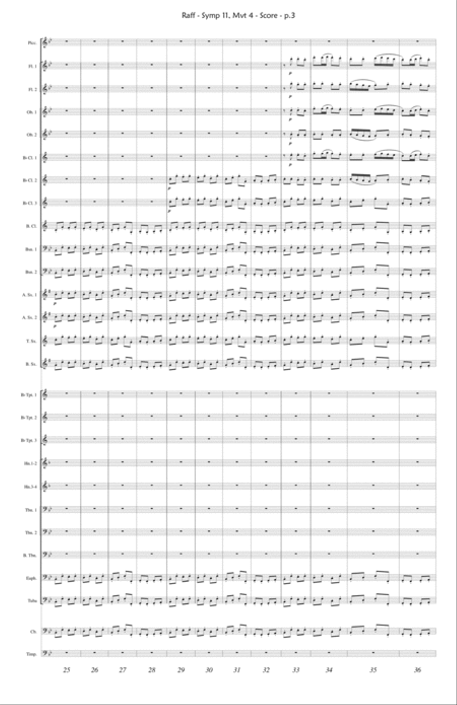 Joachim Raff - Winter Symphony Mvt.4 (Carnival) - SCORE ONLY Concert Band scores gallery preview page 3