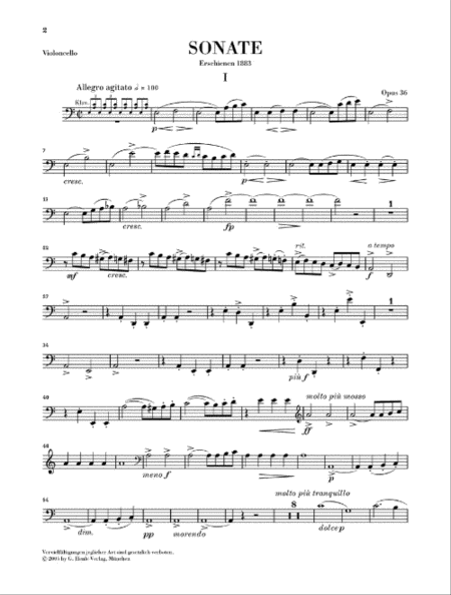 Violoncello sonata in a Minor Op. 36