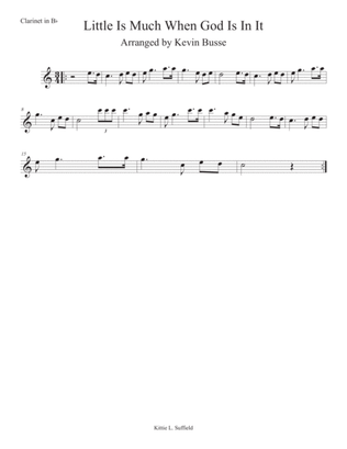Book cover for Little Is Much When God Is In It (Easy key of C) - Clarinet