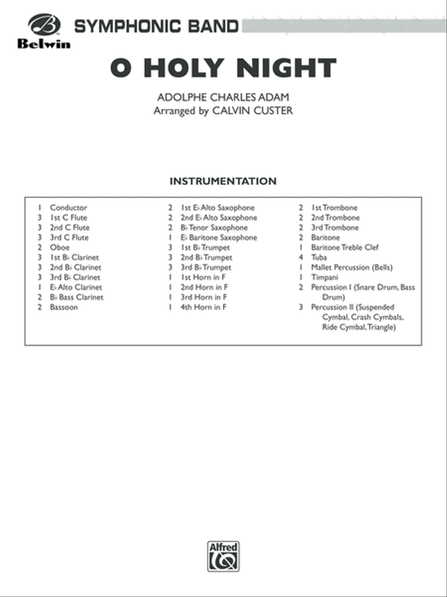 O Holy Night: Score O Holy Night: Score Concert Band scores gallery preview page 1