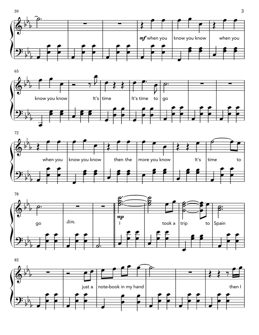 Paris, Texas Piano Solo scores gallery preview page 3