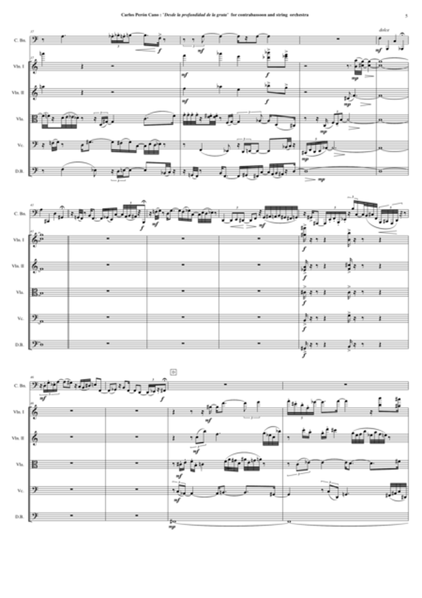 Carlos Perón Cano: Desde la profundidad de la gruta for contrabassoon and string orchestra - score a