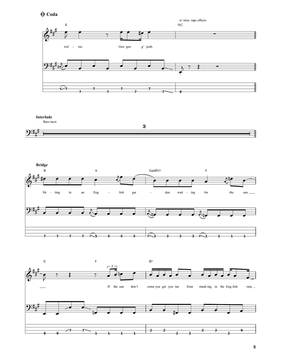 I Am The Walrus Acoustic Guitar scores gallery preview page 5
