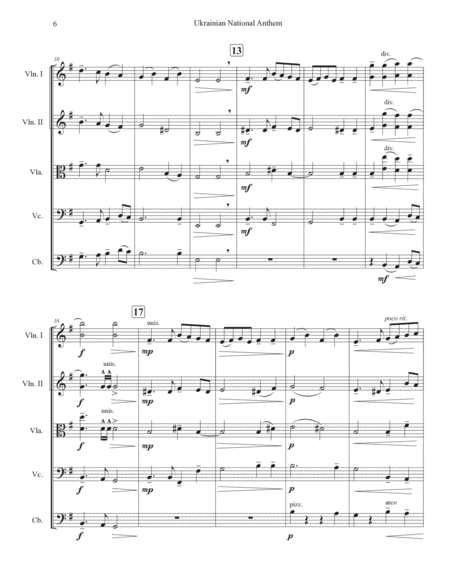 Ukrainian National Anthem for String Orchestra image number null