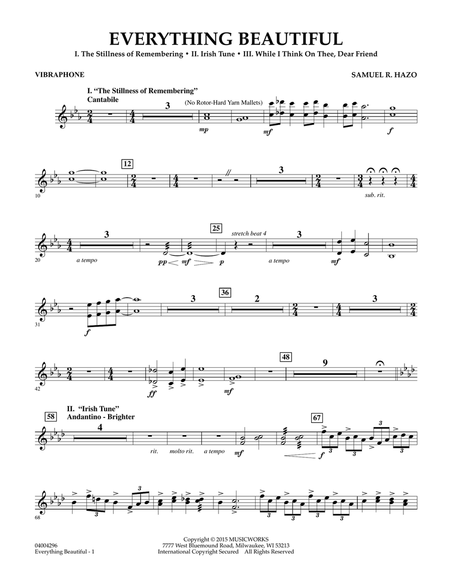 Everything Beautiful - Vibraphone Concert Band scores gallery preview page 1