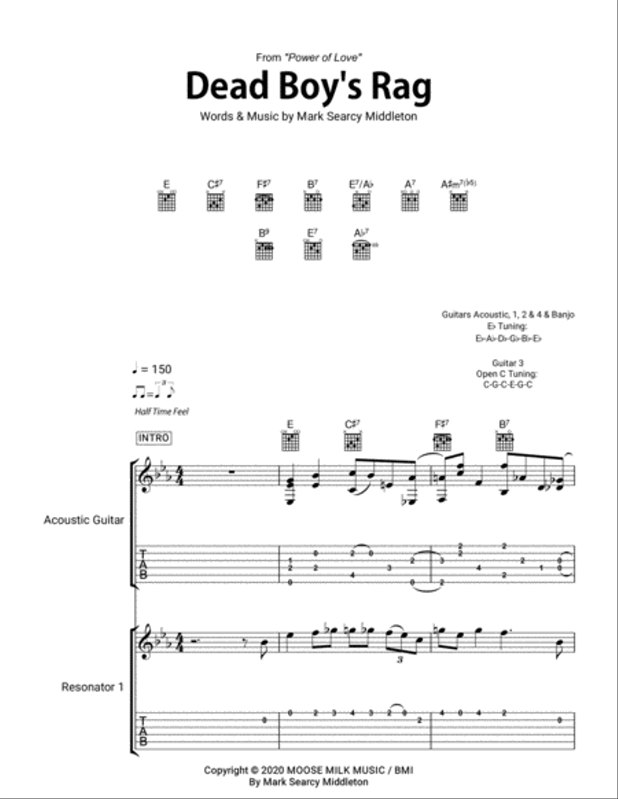 Dead Boy's Rag Electric Guitar scores gallery preview page 1