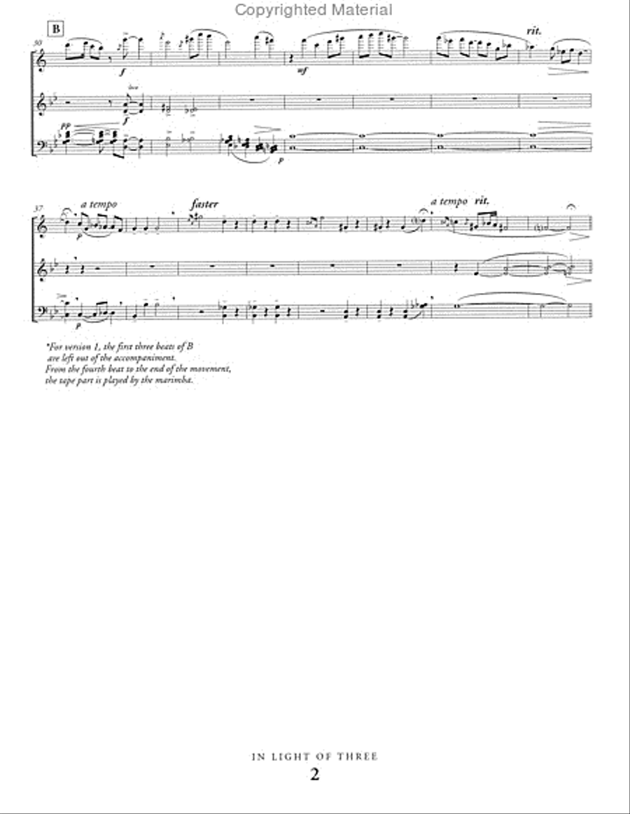 In Light of Three In Light of Three B-Flat Clarinet scores gallery preview page 3