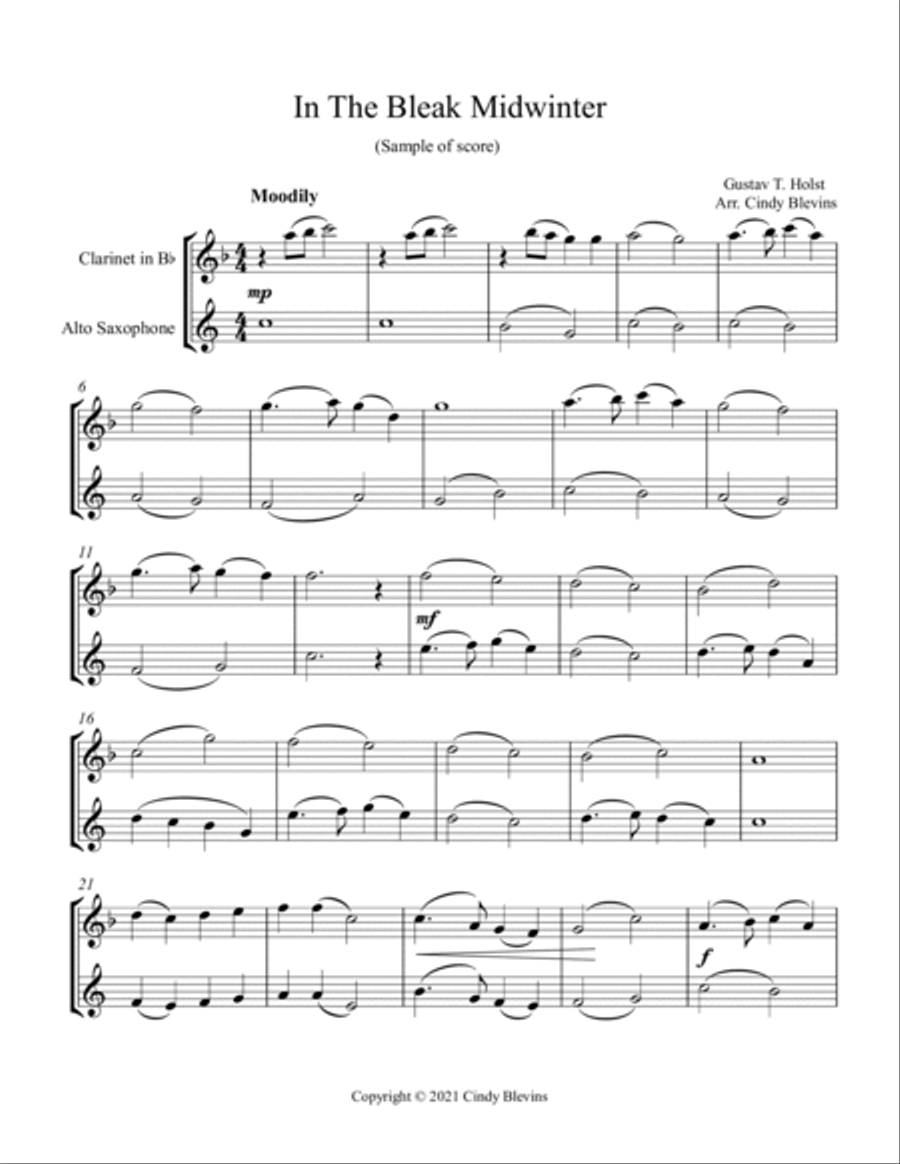 Clarinet and Alto Sax for Christmas, Vol. II Woodwind Duet scores gallery preview page 3