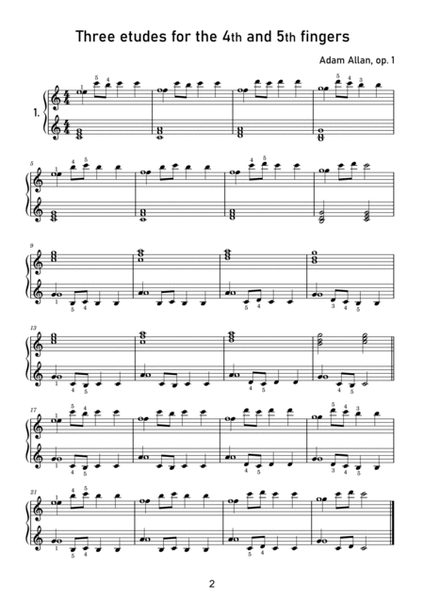 Three etudes for the 4th and 5th fingers, op.1