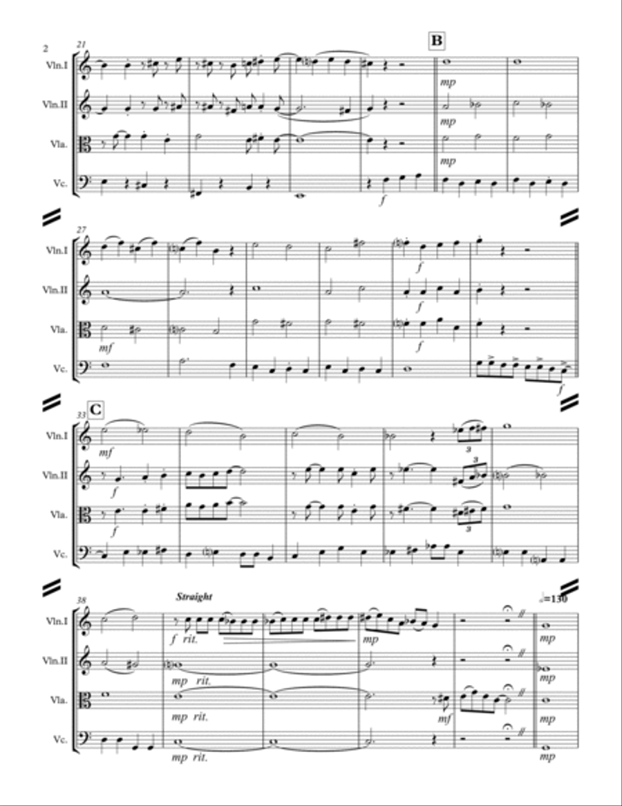 Gershwin Medley (for String Quartet) String Quartet scores gallery preview page 3