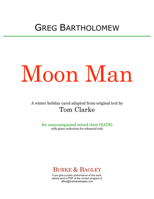 Book cover for Moon Man (SATB)