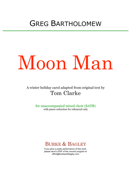 Moon Man (SATB) image number null