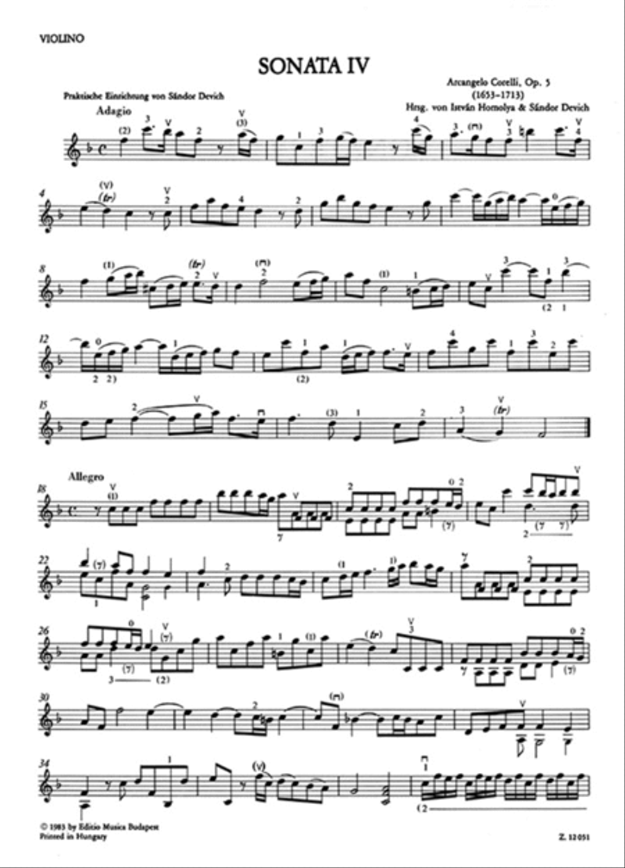 12 sonate per violino e basso continuo I-B op. 5 Violin Solo scores gallery preview page 3
