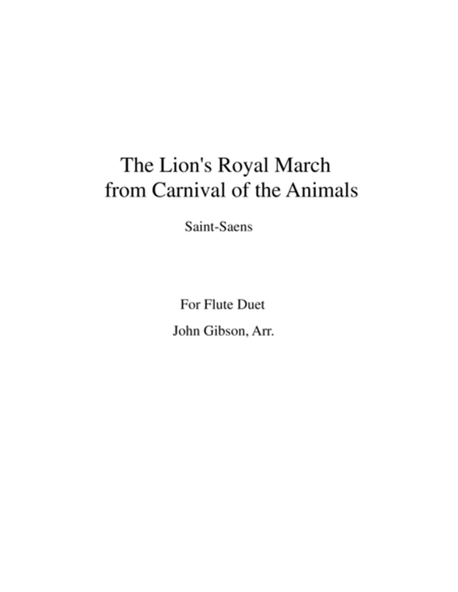 The Lion's Royal March from Carnival of the Animals by Saint-Saens for flute duet image number null