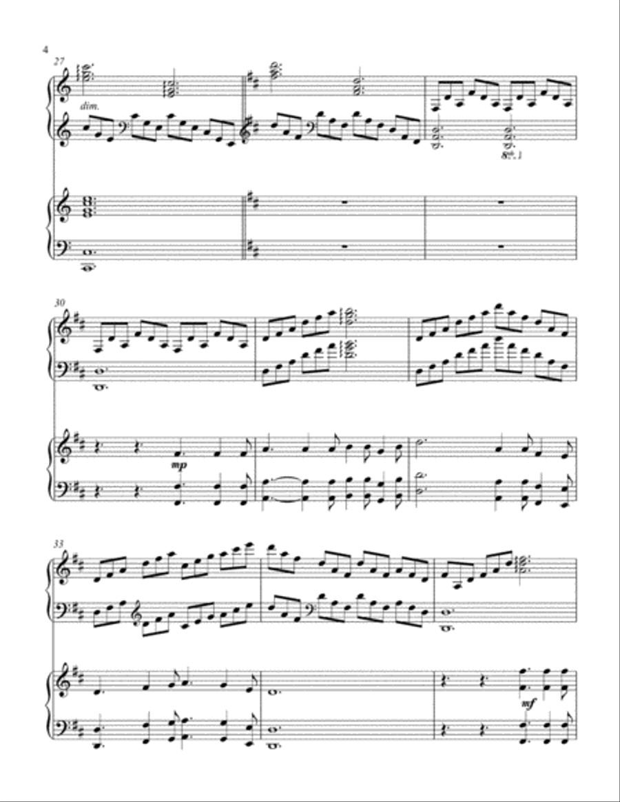 O Holy Night (2 piano duet) 2 Pianos, 4-Hands scores gallery preview page 5