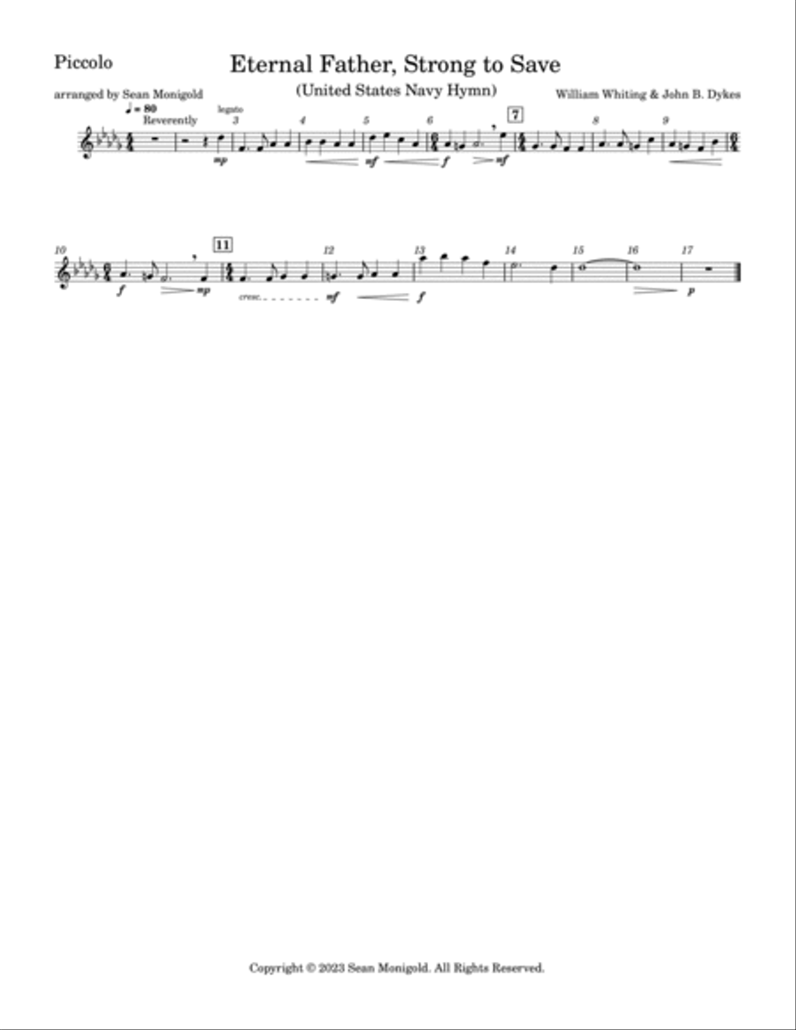 Eternal Father, Strong To Save (United States Navy Hymn) Marching Band scores gallery preview page 4