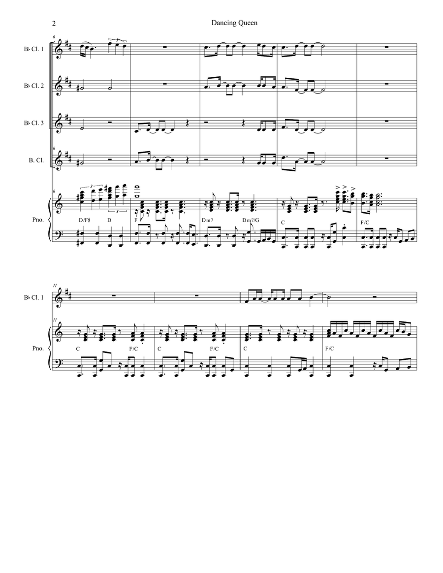 Dancing Queen Dancing Queen Woodwind Ensemble scores gallery preview page 2