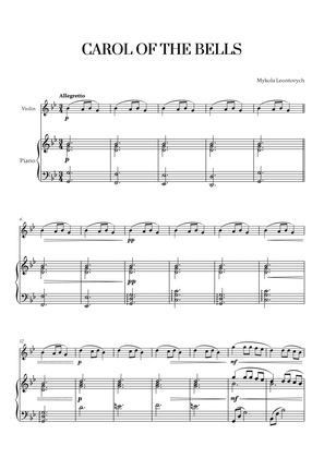 Book cover for Carol of the Bells (Very Easy/Beginner) (for Violin and Piano)