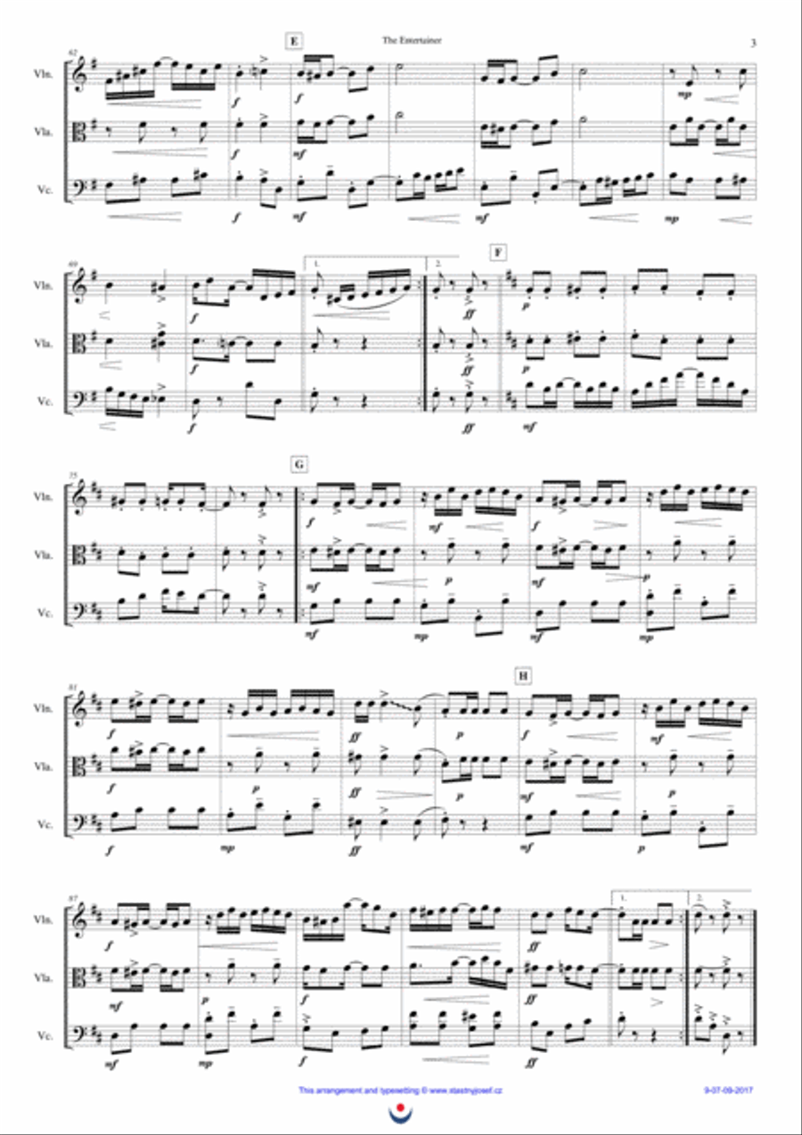 The Entertainer String Trio scores gallery preview page 3