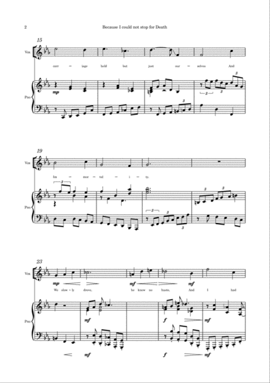 Because I could not stop for Death Alto Voice scores gallery preview page 2